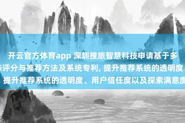 开云官方体育app 深圳搜旅智慧科技申请基于多因素融合的旅游酒店动态评分与推荐方法及系统专利， 提升推荐系统的透明度、用户信任度以及探索满意度