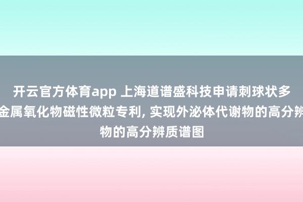 开云官方体育app 上海道谱盛科技申请刺球状多界面型金属氧化物磁性微粒专利， 实现外泌体代谢物的高分辨质谱图