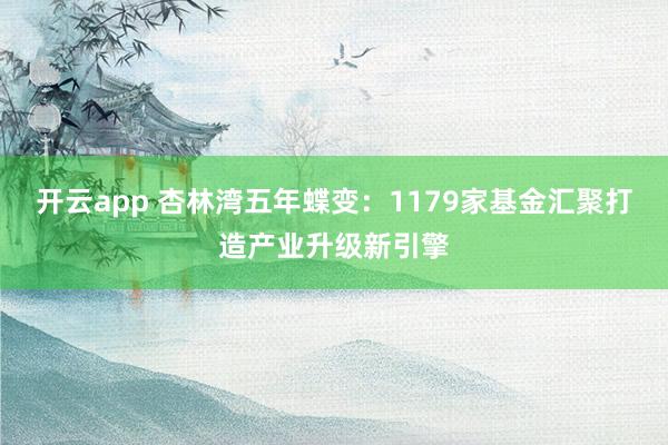 开云app 杏林湾五年蝶变：1179家基金汇聚打造产业升级新引擎