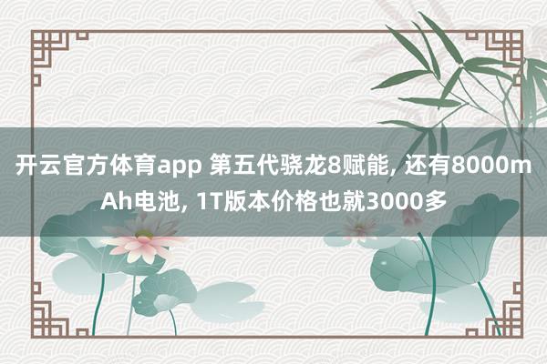 开云官方体育app 第五代骁龙8赋能， 还有8000mAh电池， 1T版本价格也就3000多