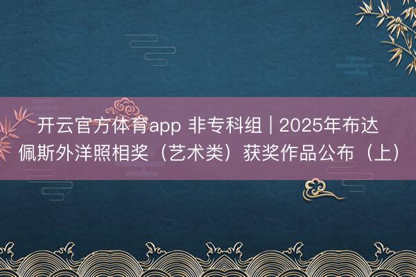 开云官方体育app 非专科组 | 2025年布达佩斯外洋照相奖(艺术类)获奖作品公布(上)